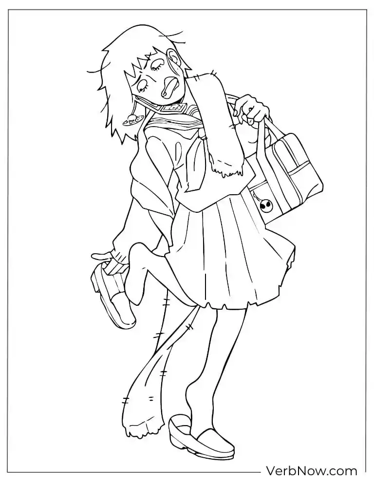 22 Free Mob Psycho 100 Coloring Pages (Printable PDF) Rushing Anime School Girl Coloring Page