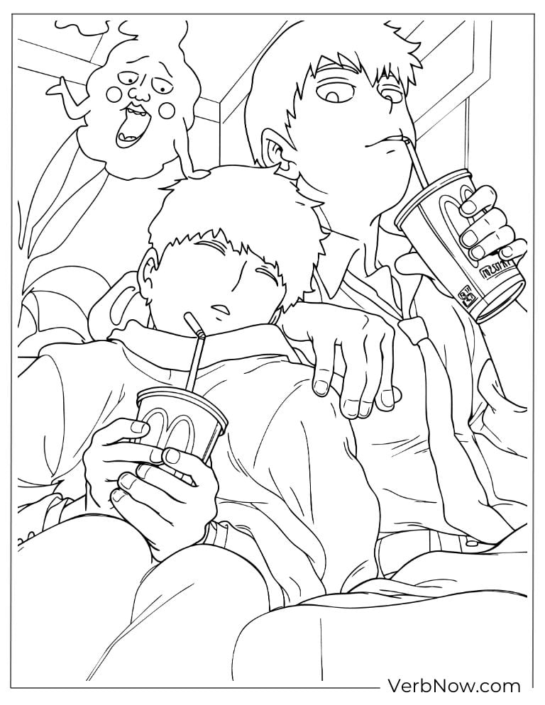 22 Free Doc McStuffins Coloring Pages (100% Printable PDF) Mob Psycho 100 Reigen and Mob Relaxing Coloring Page