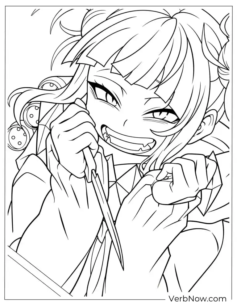 22 My Hero Academia Coloring Pages (100% Printabel PDF) Himiko Toga Coloring Page - MHA Anime Villain