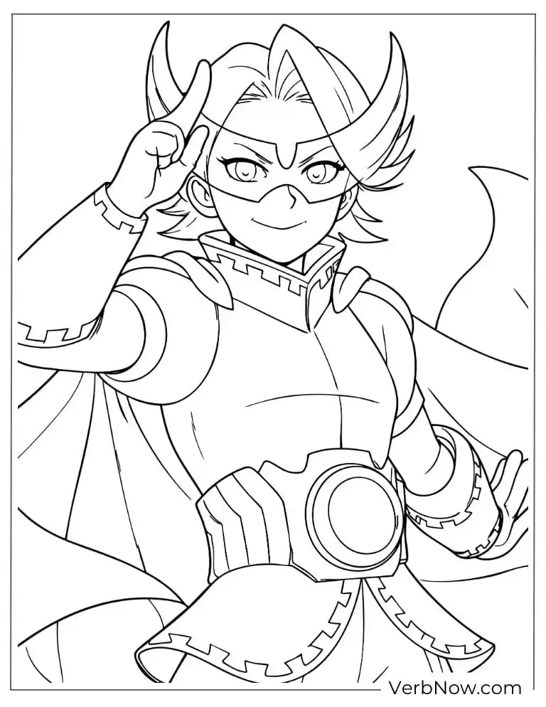 22 My Hero Academia Coloring Pages (100% Printabel PDF) Anime Hero Posing Coloring Page Line Art