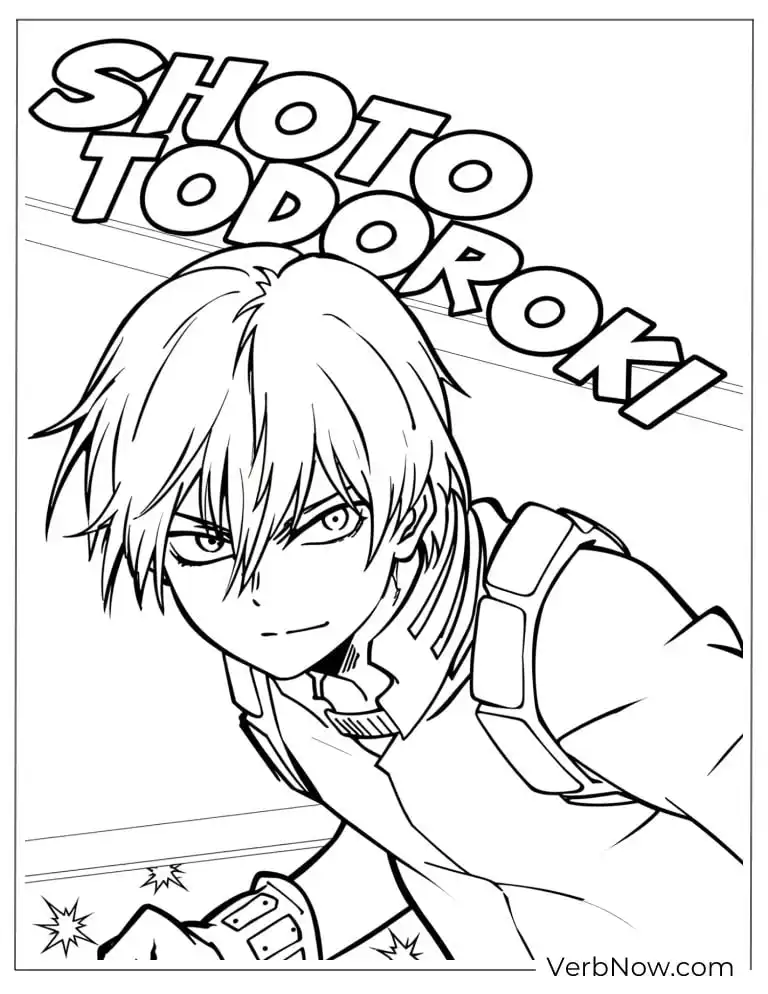 22 My Hero Academia Coloring Pages (100% Printabel PDF) Shoto Todoroki Coloring Page MHA Anime Line Art