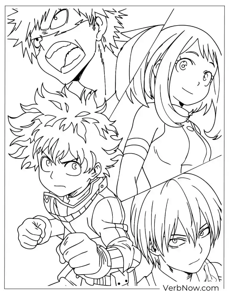 22 My Hero Academia Coloring Pages (100% Printabel PDF) My Hero Academia Main Characters Coloring Page