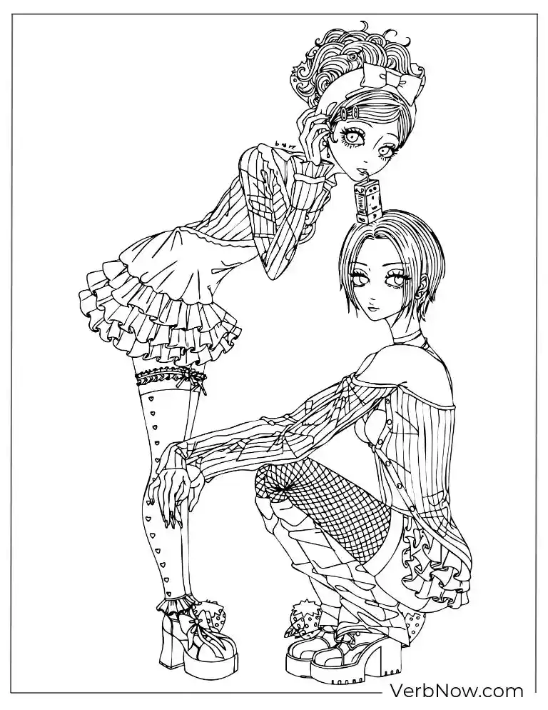 Nana & Hachi Manga Coloring Page