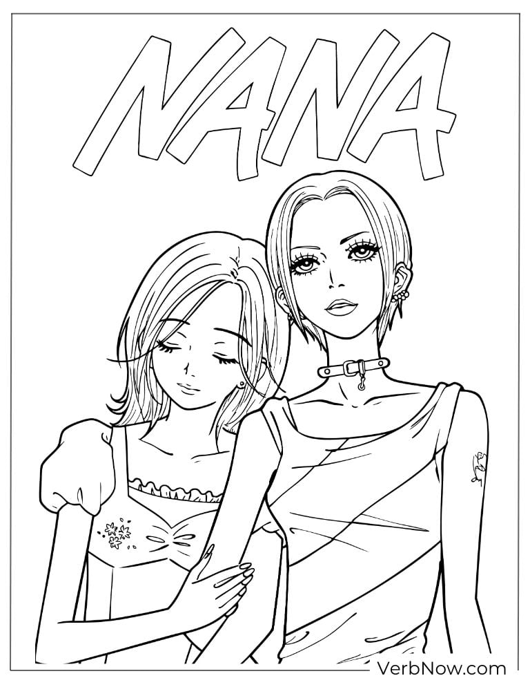 22 Free Nana Coloring Pages For Kids (Printable PDF) Nana Osaki and Hachi Coloring Page