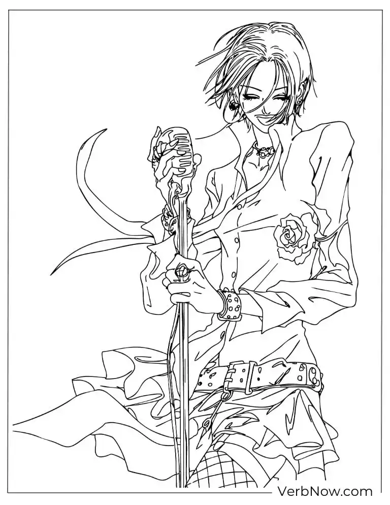 Nana Osaki Singing Coloring Page