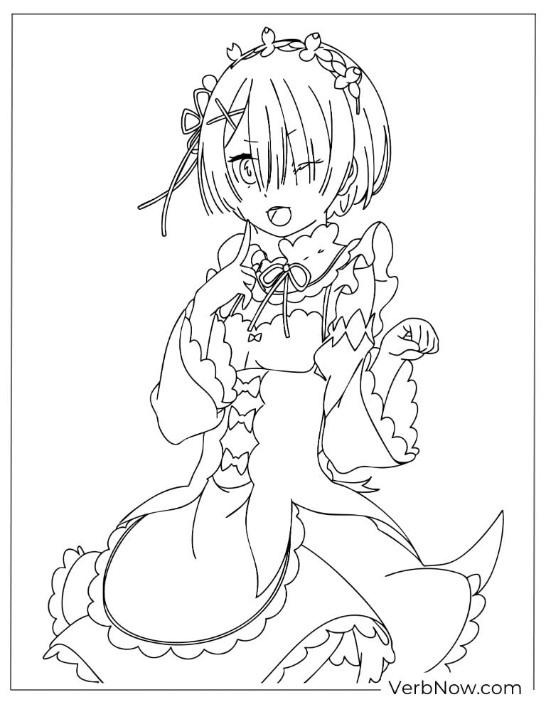 22 Free Doc McStuffins Coloring Pages (100% Printable PDF) Re:Zero Rem Winking Maid Coloring Page