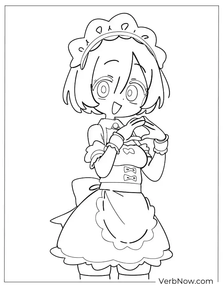 22 Free Re:Zero Coloring Pages (Printable PDF) Cute Anime Maid Coloring Page