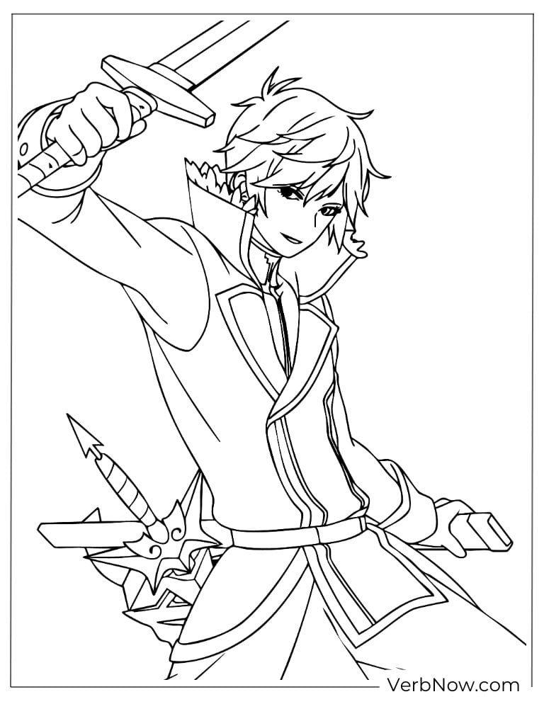 22 Free Doc McStuffins Coloring Pages (100% Printable PDF) Anime Swordsman Action Pose Coloring Page