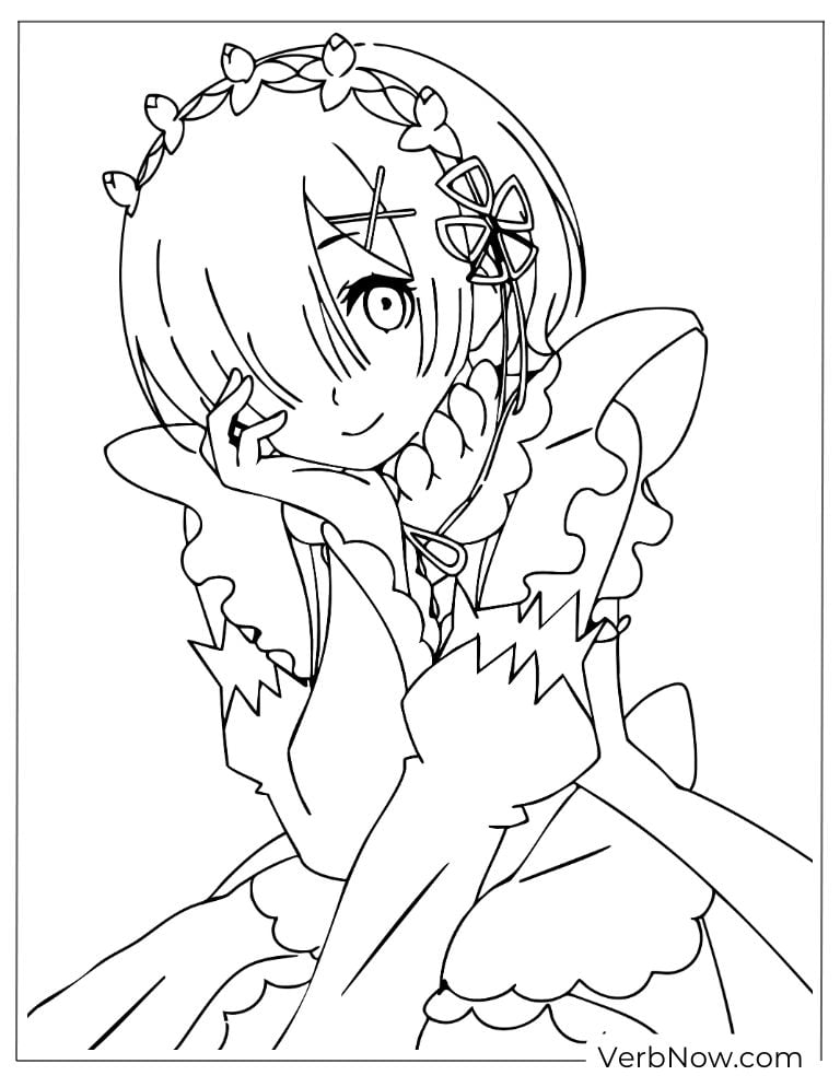 22 Free Doc McStuffins Coloring Pages (100% Printable PDF) Re:Zero Rem Anime Girl Coloring Page