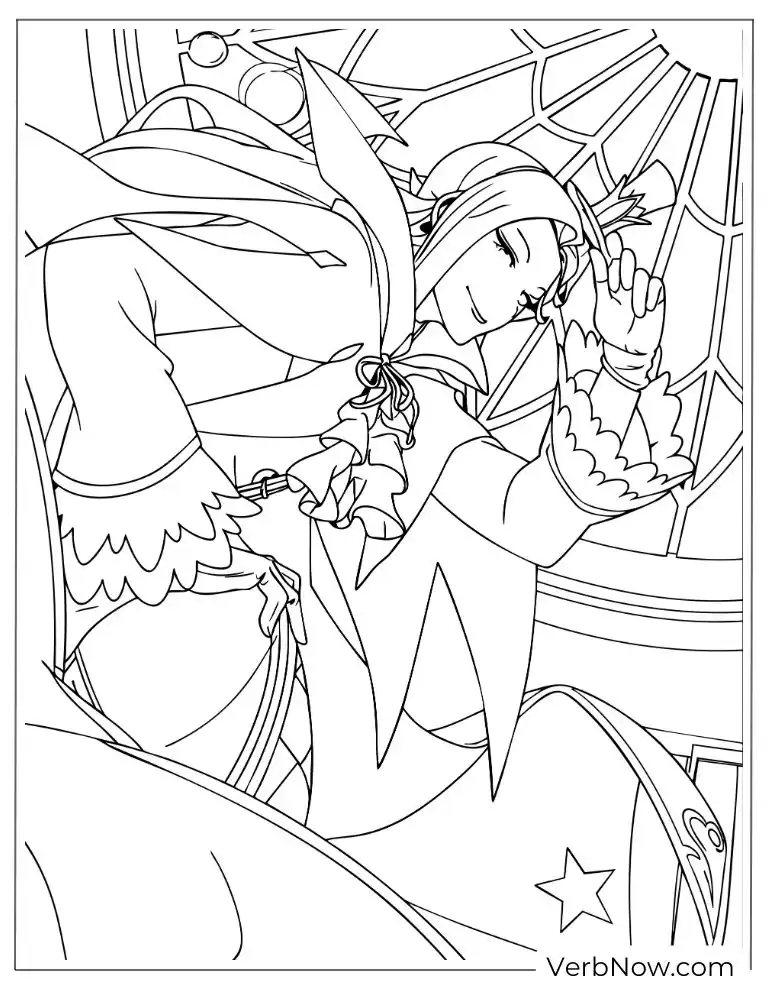 22 Free Re:Zero Coloring Pages (Printable PDF) Elegant Anime Sorcerer Fantasy Coloring Page