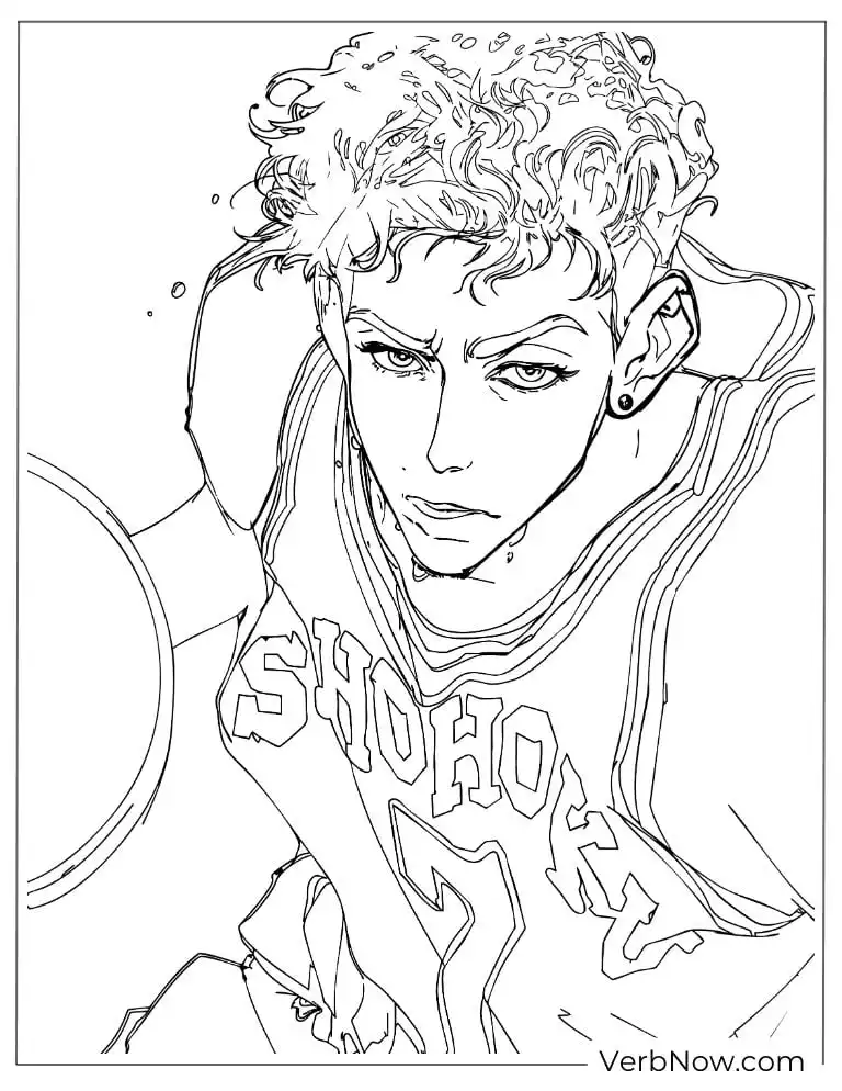Epic Slam Dunk Coloring Pages – Free & 100% Printable PDF Slam Dunk Ryota Miyagi Shohoku Coloring Page