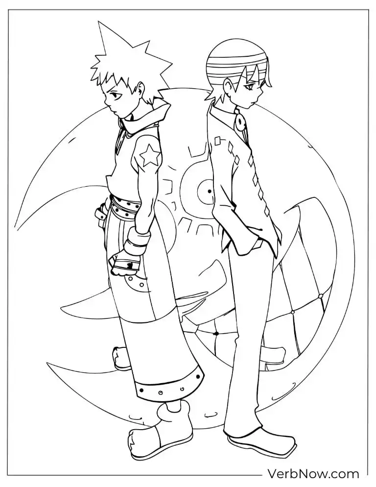 Black*Star & Death the Kid Coloring Sheet - Soul Eater