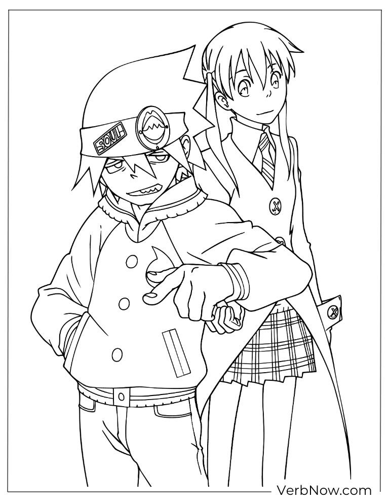 22 Free Soul Eater Coloring Pages (100% Printable PDF) Soul and Maka Soul Eater Coloring Page