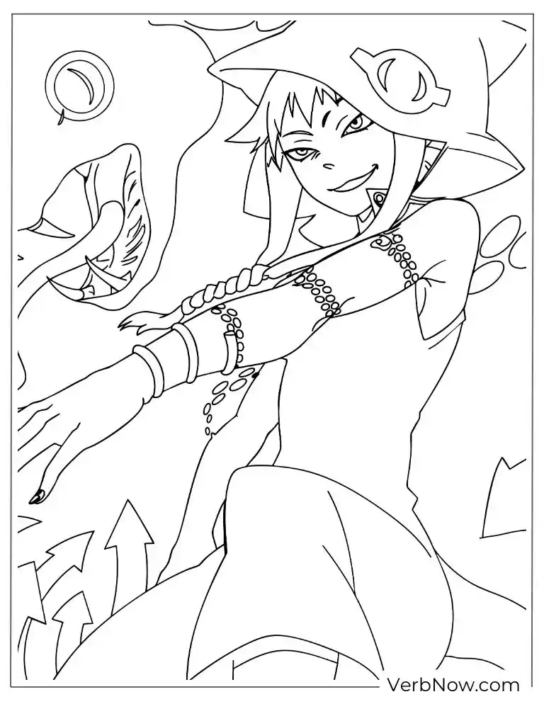 22 Free Soul Eater Coloring Pages (100% Printable PDF) Medusa Gorgon Soul Eater Anime Coloring Page