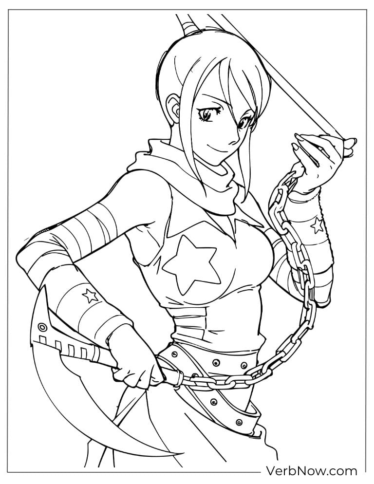 22 Free Soul Eater Coloring Pages (100% Printable PDF) Tsubaki Nakatsukasa Soul Eater Anime Coloring Page