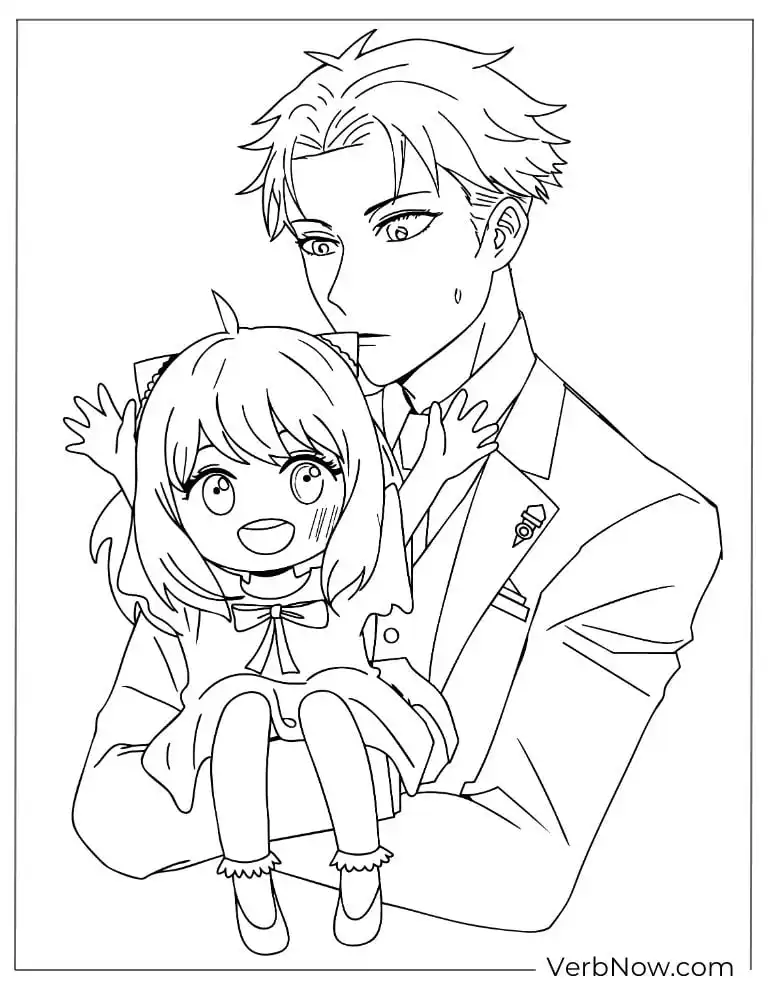 22 Free Spy x Family Coloring Pages For Fun (Printable PDF) Loid and Anya Spy x Family Coloring Page