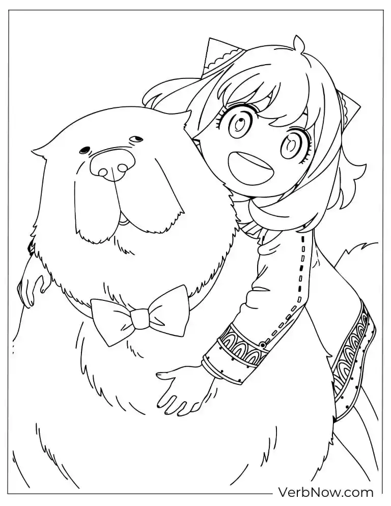 22 Free Spy x Family Coloring Pages For Fun (Printable PDF) Anya and Bond Coloring Page Spy x Family