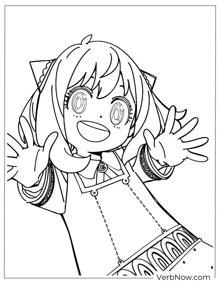 22 Free Spy x Family Coloring Pages For Fun (Printable PDF) Anya Forger Happy Coloring Page Spy x Family