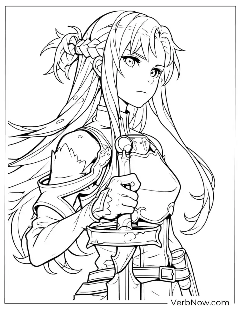 Asuna Sword Art Online Coloring Page