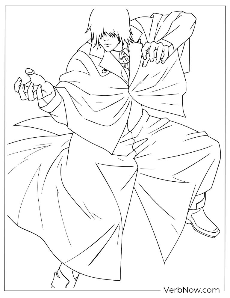 22 Free Tokyo Ghoul Coloring Pages (100% Printable PDF) Anime Character Dynamic Action Pose Coloring Page