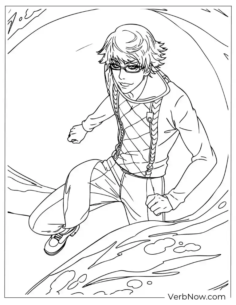 22 Free Tokyo Ghoul Coloring Pages (100% Printable PDF) Anime Boy in Action Pose Coloring Page