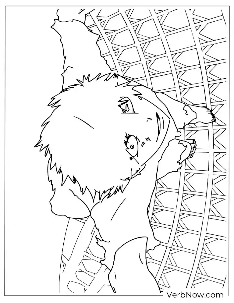 22 Free Tokyo Ghoul Coloring Pages (100% Printable PDF) Anime Boy Climbing Net Coloring Page