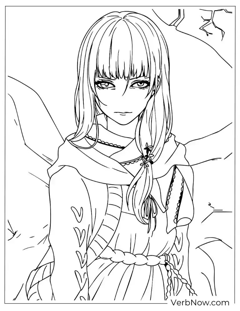 22 Free Tokyo Ghoul Coloring Pages (100% Printable PDF) Serious Anime Girl Coloring Page