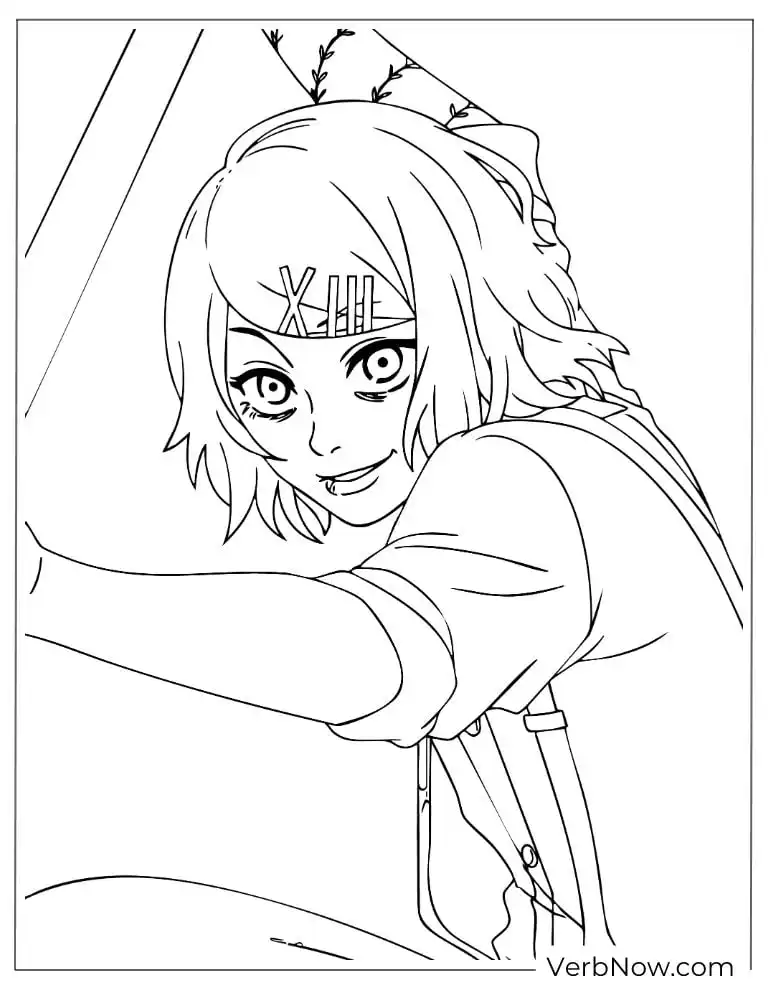 22 Free Tokyo Ghoul Coloring Pages (100% Printable PDF) Juuzou Suzuya Tokyo Ghoul Anime Coloring Page