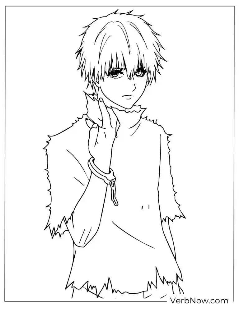 Kaneki Ken Tokyo Ghoul Coloring Page