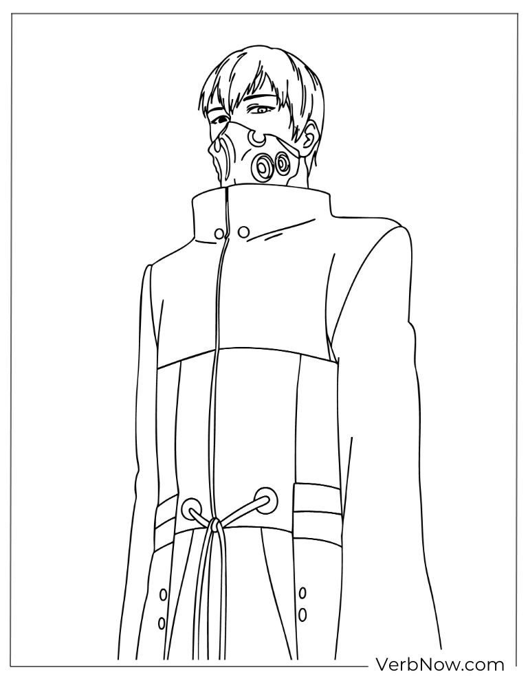 22 Free Tokyo Ghoul Coloring Pages (100% Printable PDF) Tokyo Ghoul Kaneki Coloring Page Mask Drawing