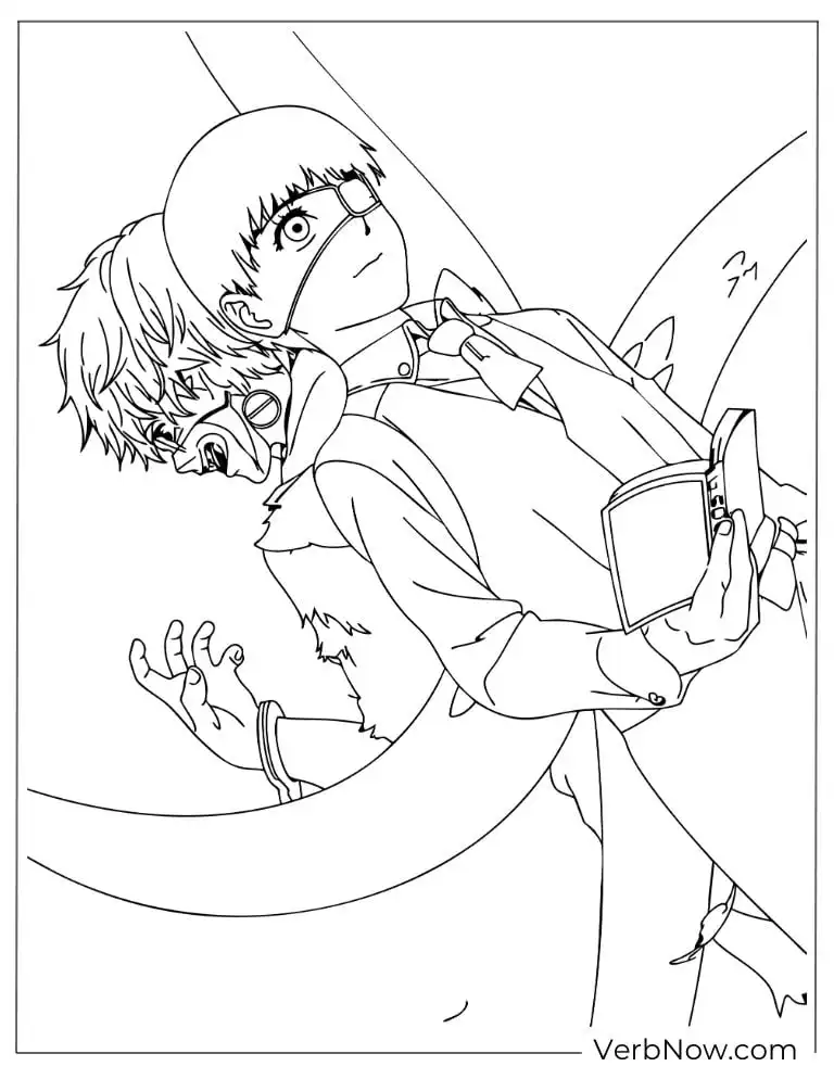 22 Free Tokyo Ghoul Coloring Pages (100% Printable PDF) Tokyo Ghoul Ken Kaneki Duo Anime Coloring Page