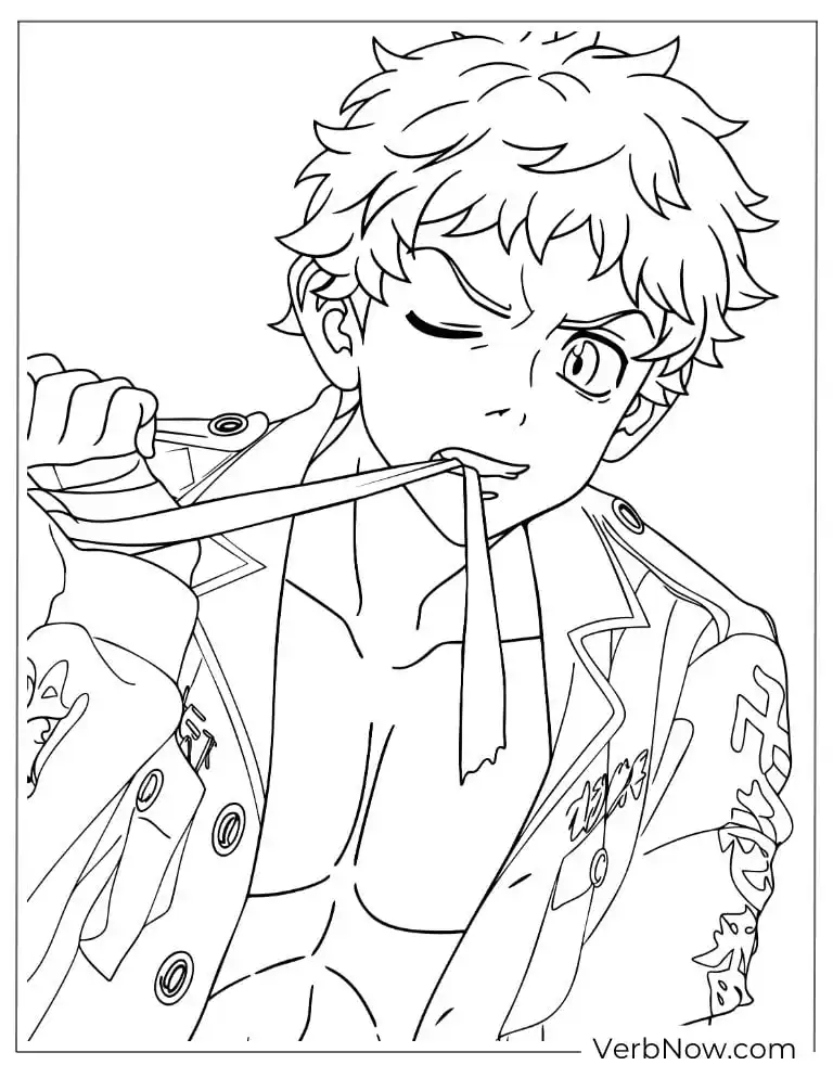 22 Free Tokyo Revengers Coloring Pages (Printable PDF) Takemichi Hanagaki Coloring Page Tokyo Revengers