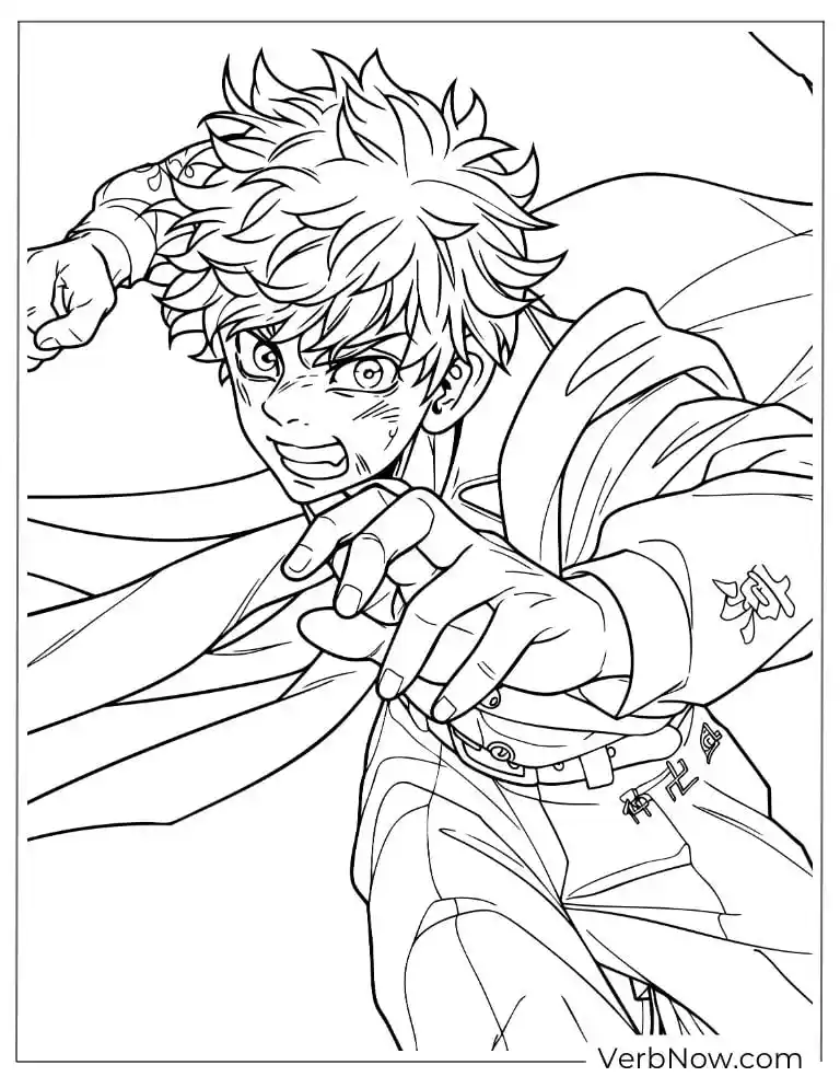 22 Free Tokyo Revengers Coloring Pages (Printable PDF) Tokyo Revengers Takemichi Coloring Page Manga Art