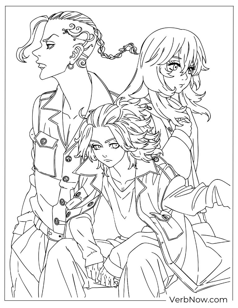 22 Free Tokyo Revengers Coloring Pages (Printable PDF) Mikey, Draken, & Tokyo Revengers Anime Coloring Page