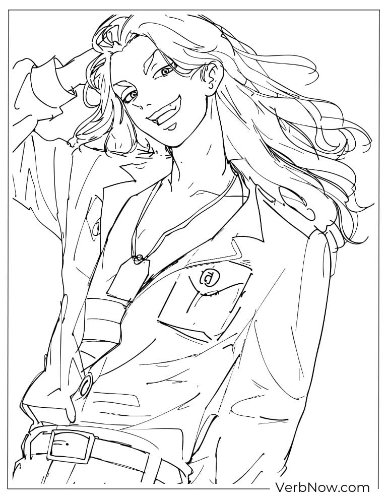 22 Free Tokyo Revengers Coloring Pages (Printable PDF) Baji Keisuke Tokyo Revengers Coloring Page