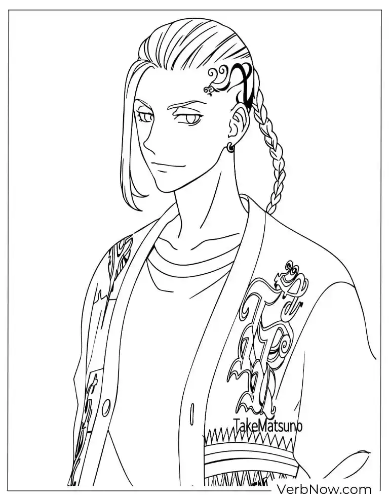 22 Free Tokyo Revengers Coloring Pages (Printable PDF) Draken Tokyo Revengers Line Art for Coloring