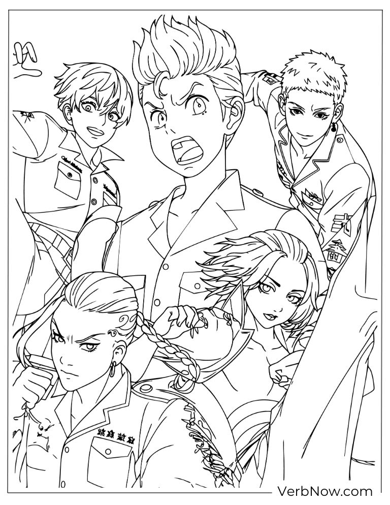 22 Free Tokyo Revengers Coloring Pages (Printable PDF) Tokyo Revengers Characters Coloring Page