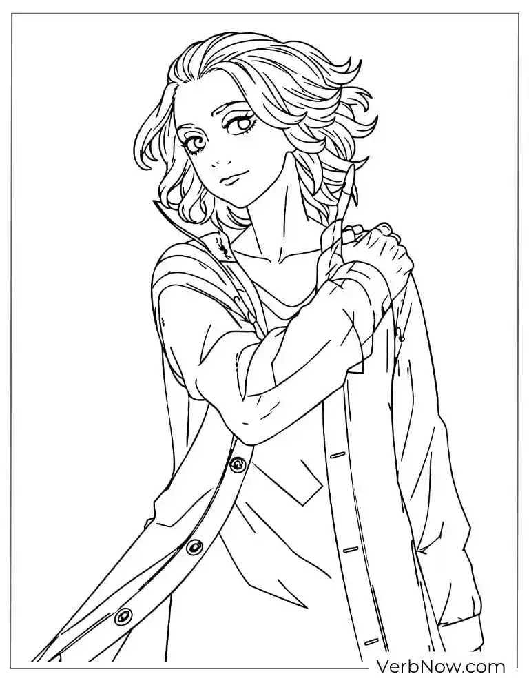 22 Free Tokyo Revengers Coloring Pages (Printable PDF) Stylish Anime Boy Manga Character Coloring Page