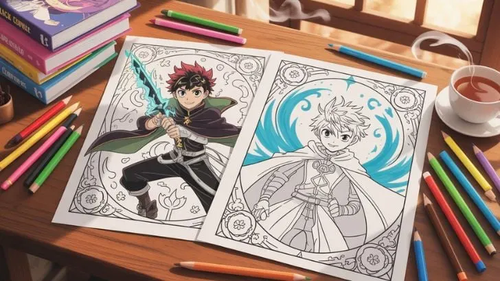 black clover coloring sheets