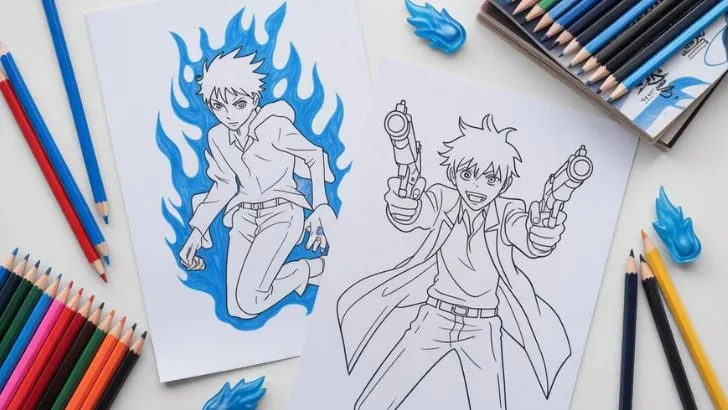 22 Free Blue Exorcist Coloring Pages (Printable PDF) blue exorcist coloring sheets