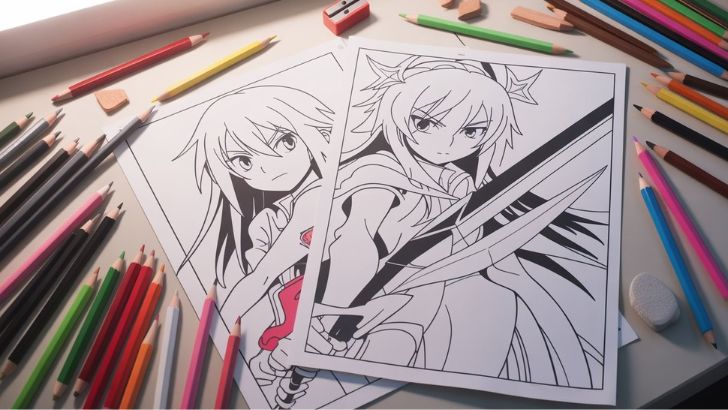 printable akame ga kill coloring pages