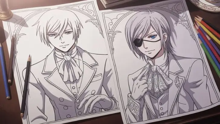 printable black butler coloring pages