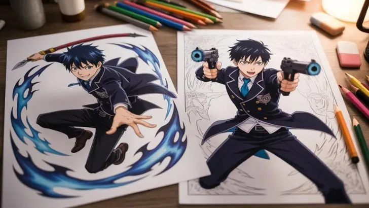 printable blue exorcist coloring pages 