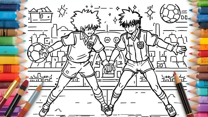 printable captain tsubasa coloring pages
