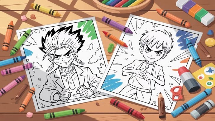 printable dr. stone coloring pages
