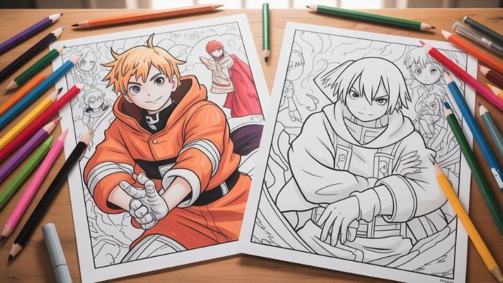printable fire force coloring pages