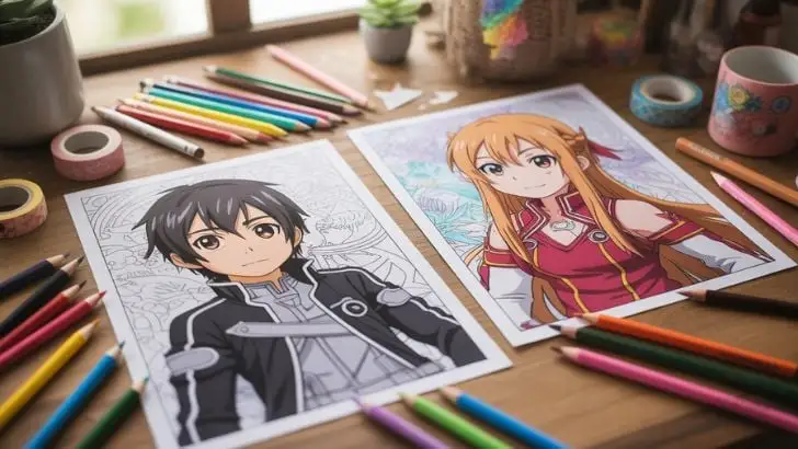 printable sword art online coloring pages