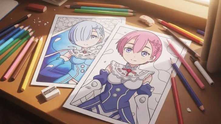 re_zero coloring sheets
