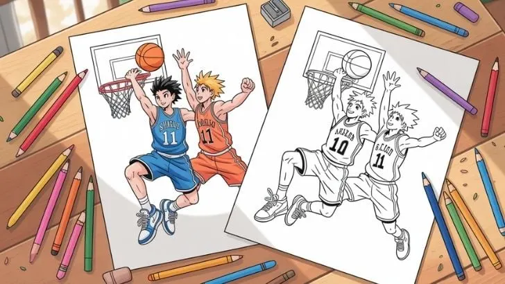 Epic Slam Dunk Coloring Pages – Free & 100% Printable PDF printable slam dunk coloring pages