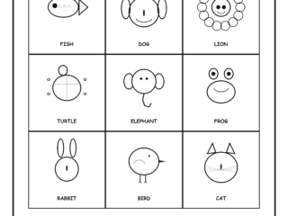 Free printable animal bingo card 1 of 5, 3 by 3 grid